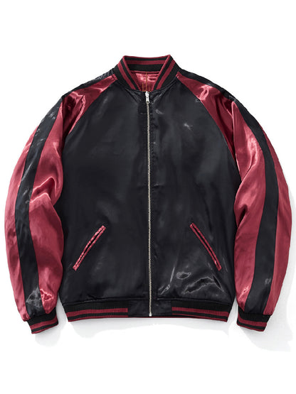Chinese-style embroidery can be applied to reversible baseball jackets