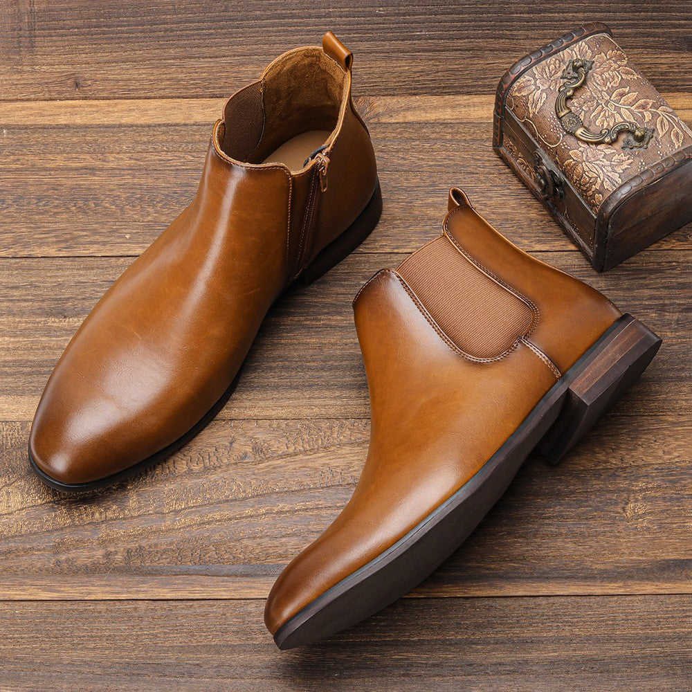 Klassieke Chelsea boots voor heren met houten hak