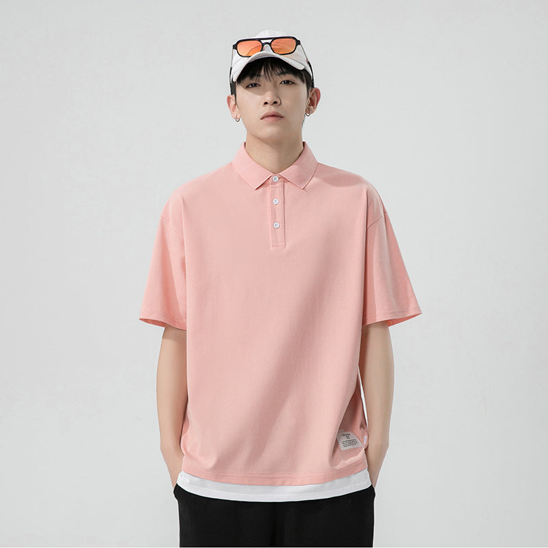 Men's short sleeved polo shirt solid color summer new style