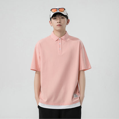 Men's short sleeved polo shirt solid color summer new style