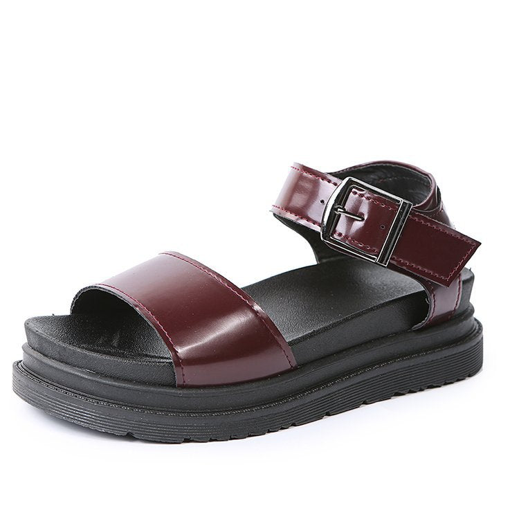 New Design Womens Flat Roman Sandals Thick Hollow Out Sandals