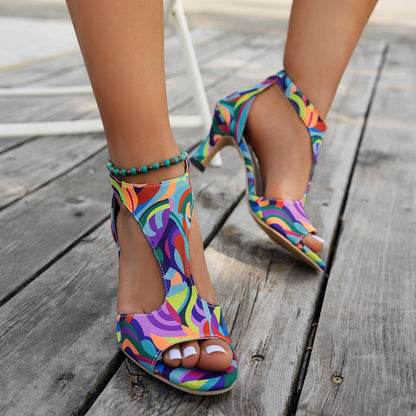 Womens Open Toe High Heel Sandals