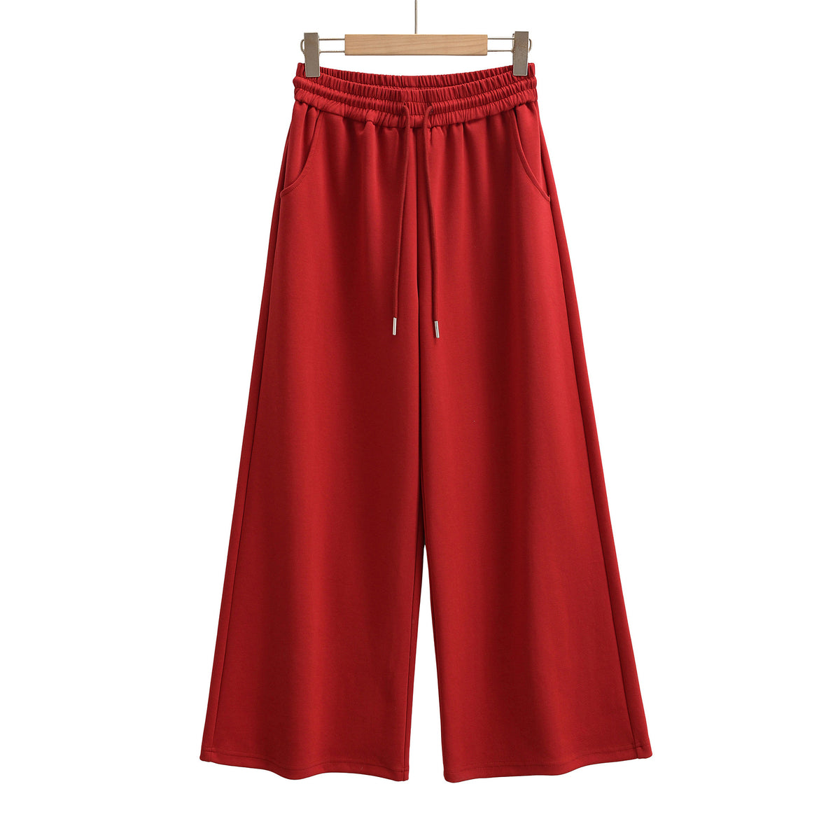 Drawstring Elastic Waist Straight Pants for Women