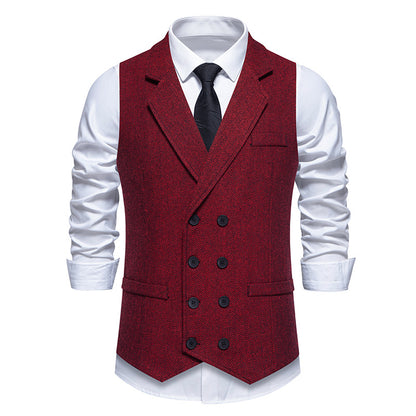 Mens Herringbone Tweed Vest