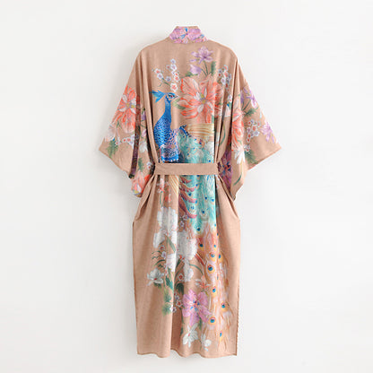 Dames kimono vest met print