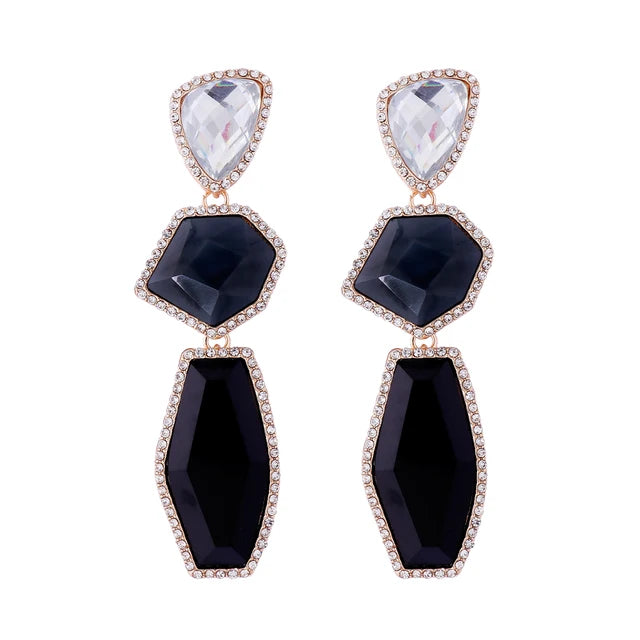 New ZAA Vintage Multilayer Geometric Resin Earrings for Women Boho Statement Jewelry Holiday Party Gifts Wholesale