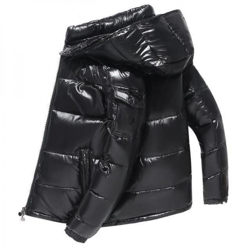 Men's Shiny Short Down Jacket White Goose Down Fill