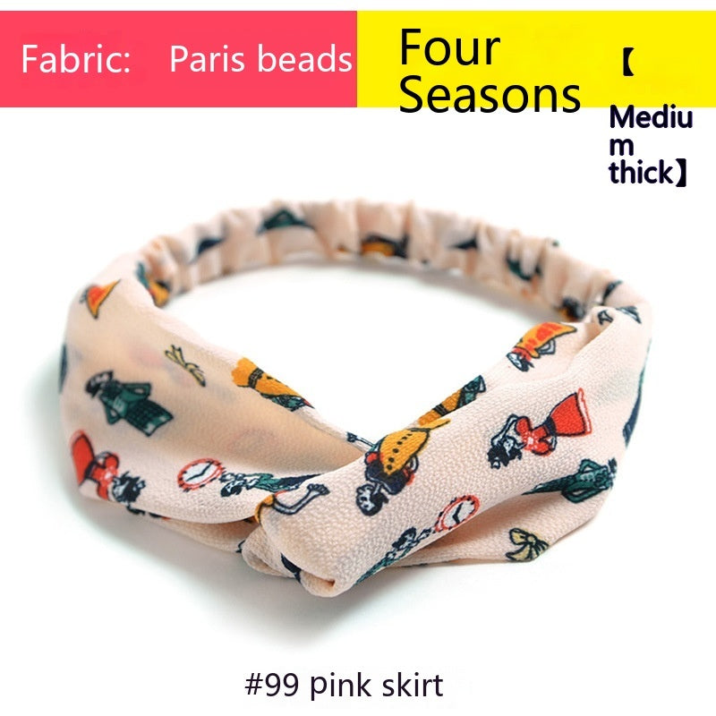Elastische gekruiste chiffon hoofdband in Boheemse stijl