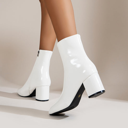 High Heels Short Boots Women's Mid-Calf