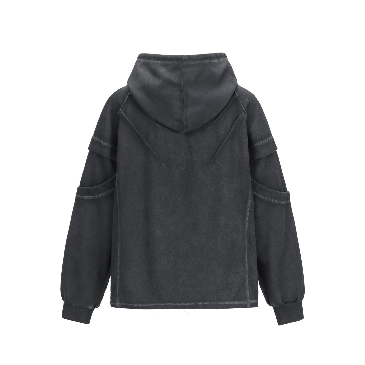 Exposed loop spliced hoodie