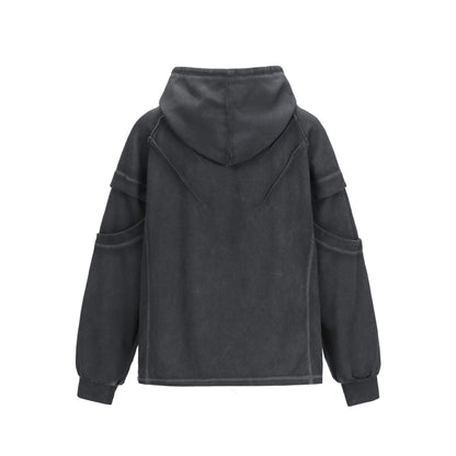 Exposed loop spliced hoodie