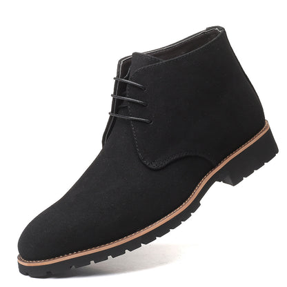 Mens Pointed Toe Leather Martin Boots