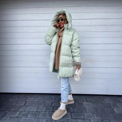 Dames pufferjas met capuchon