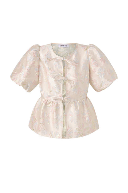 Top met korte mouwen en bloemenprint