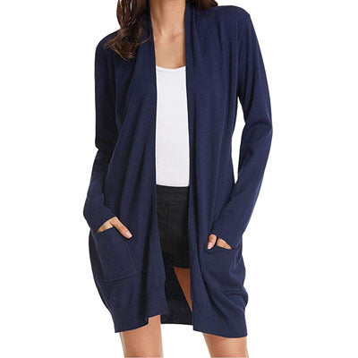 Dames open vest met lange mouwen en zakken