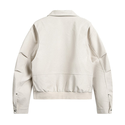 Workwear PU leather jacket