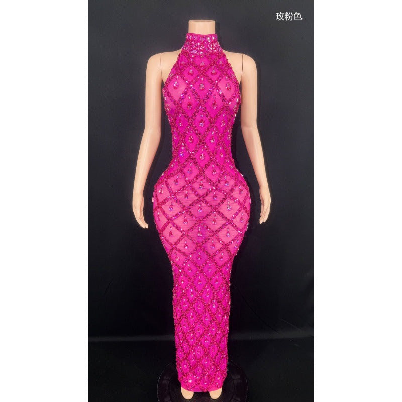 Rhinestone Silver Dress Plus Size