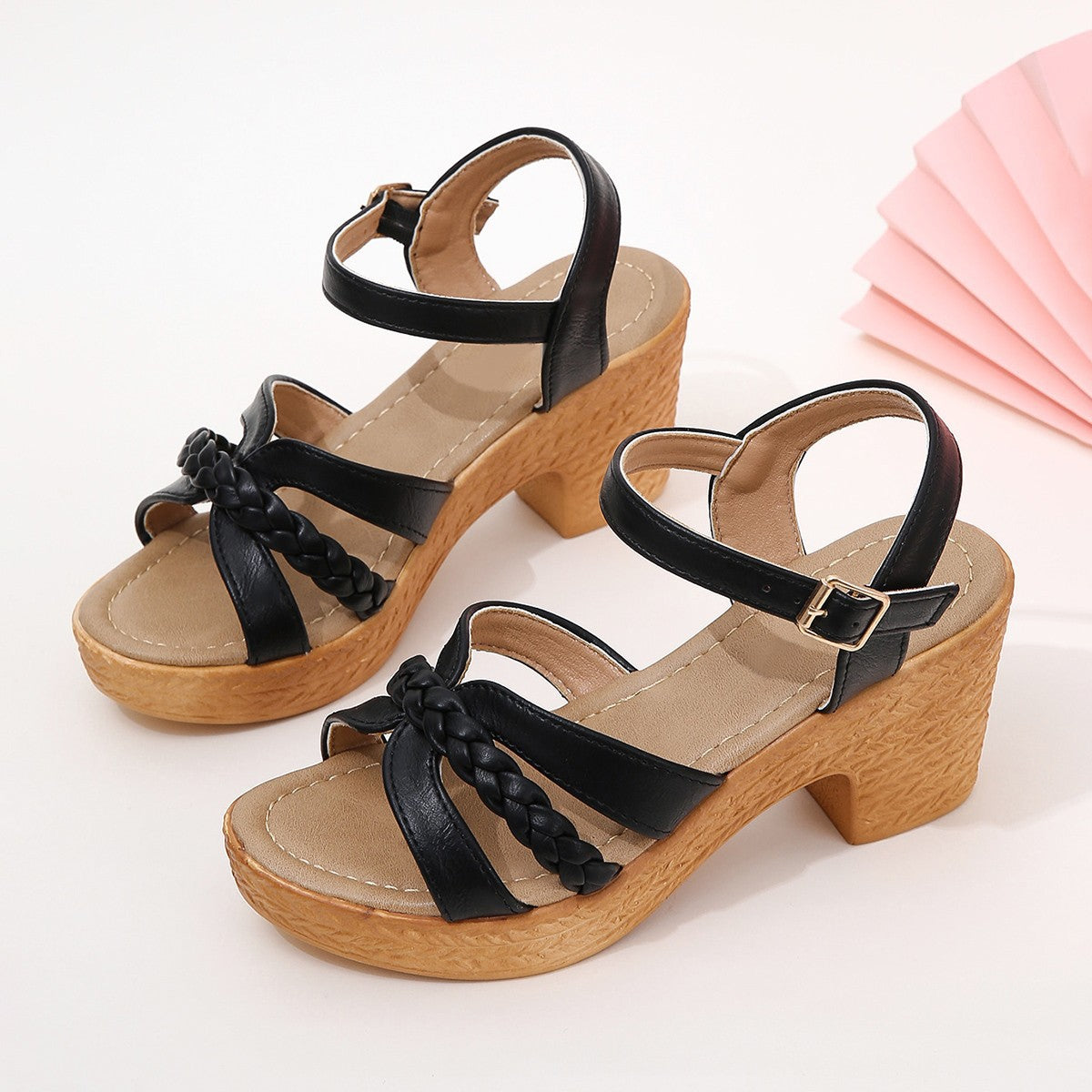 Women Buckle Strap High Heel Sandals