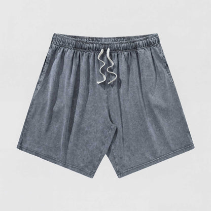 Men's Vintage Washed Cotton Shorts Set