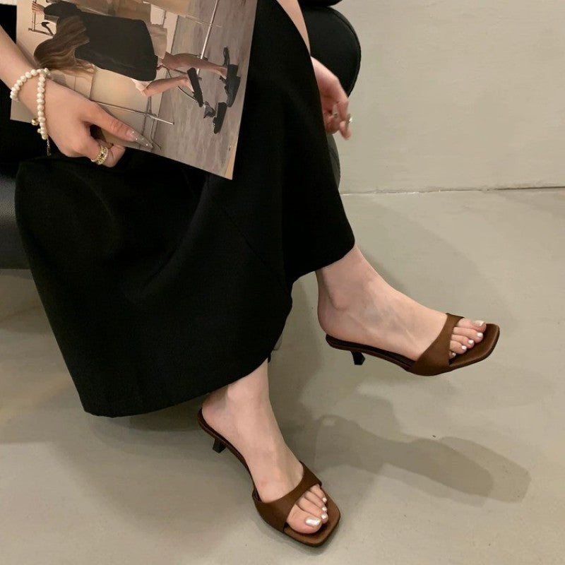 French-style women's open-toe slippers