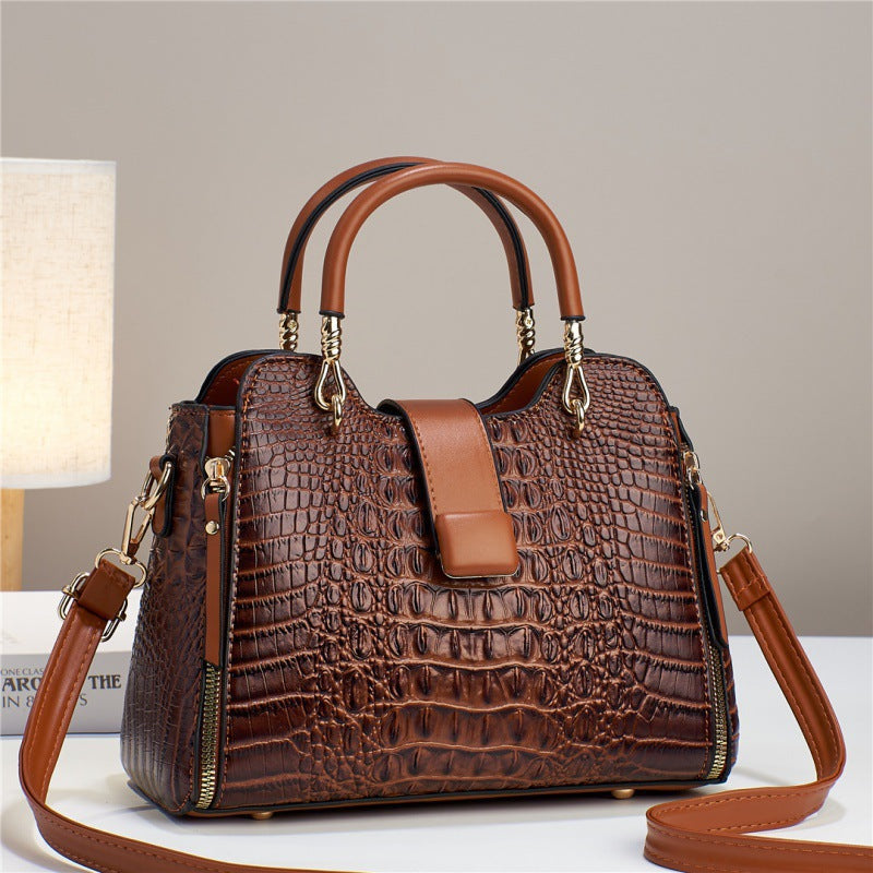 PU crossbody/handtas voor dames met krokodillenprint