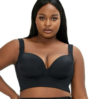 Plus-size glossy sexy bra with anti-sag adjustable bra for women with underwire