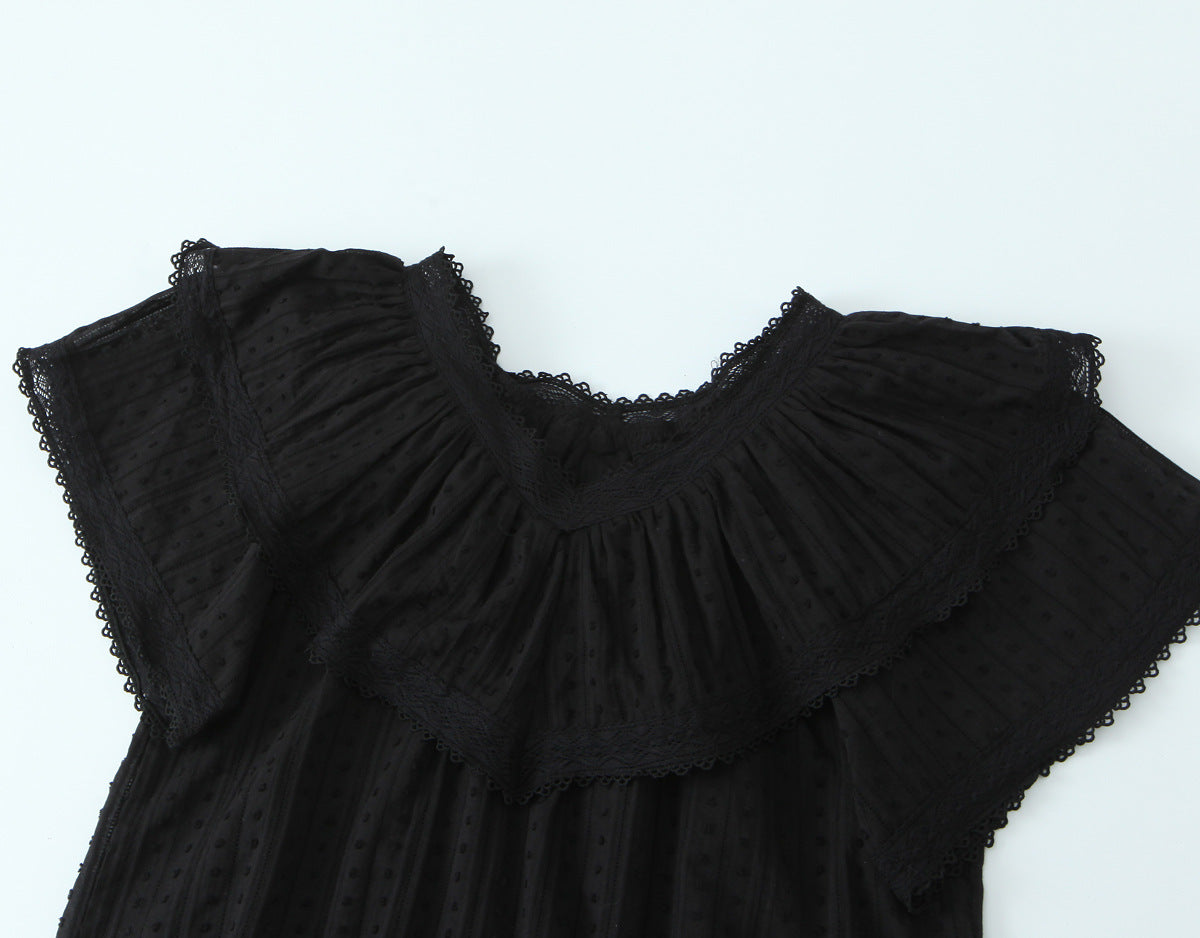 Lace lace loose top shirt