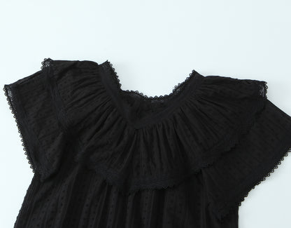 Lace lace loose top shirt