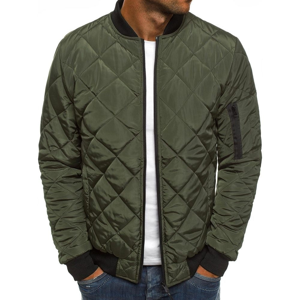 Cotton Coat Autumn And Winter Men's Color Loose Jacket Lingge Cotton Suit