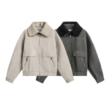 Leather flight jacket
