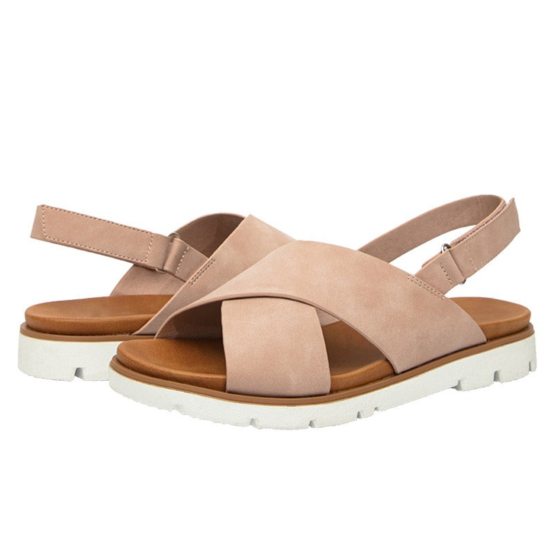 Flat sandals for women's summer leisure beach soft soled vacation Roman shoes