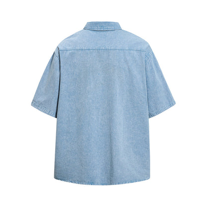 Make old canvas workwear short sleeved shirt