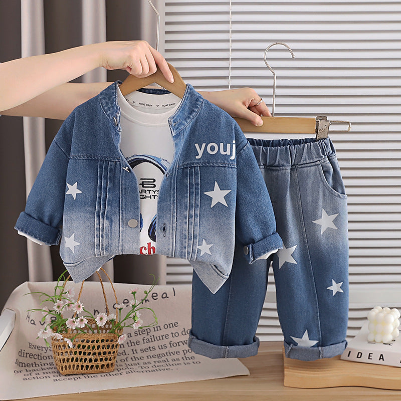 Baby/Child Spring/Autumn Cowboy Long Sleeve Three Piece Set