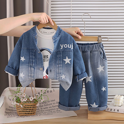 Baby/Child Spring/Autumn Cowboy Long Sleeve Three Piece Set
