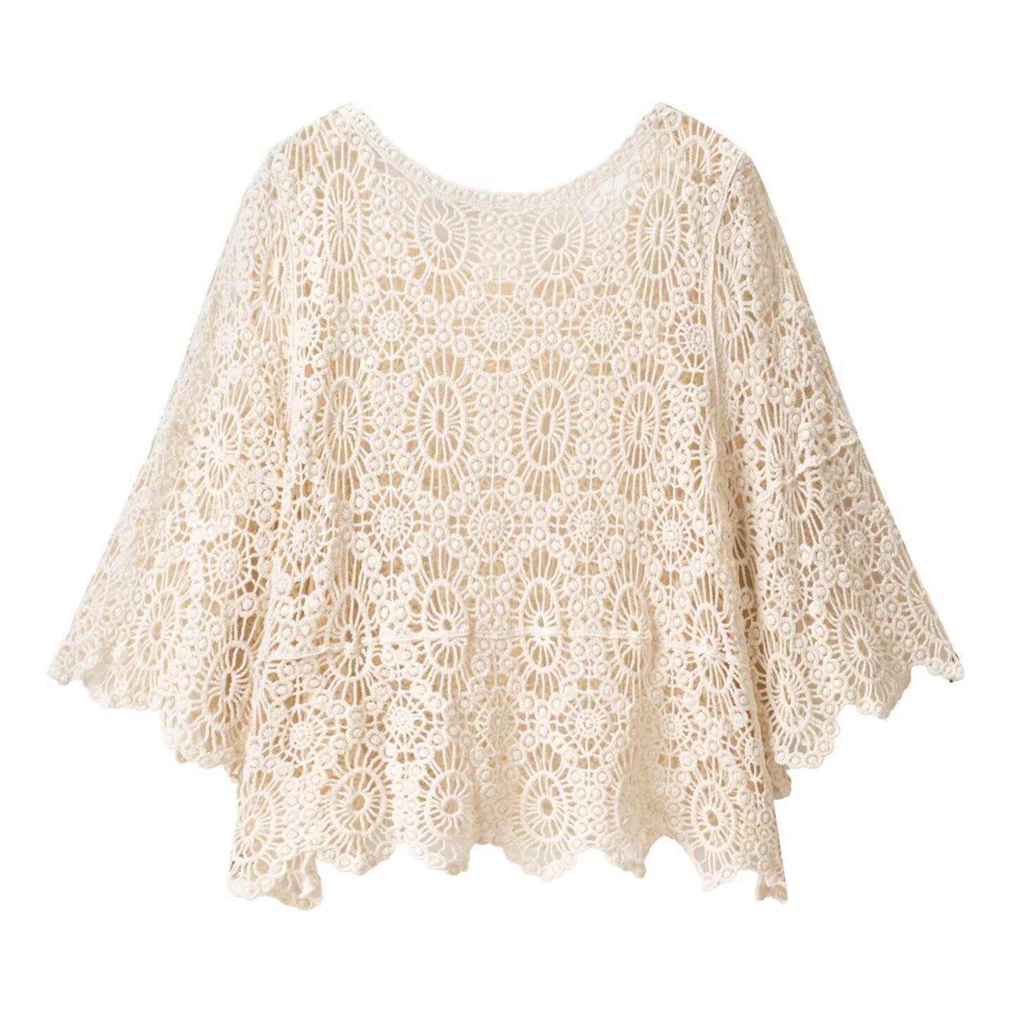 Hook flower loose hollow out versatile lace women's knitted sweater