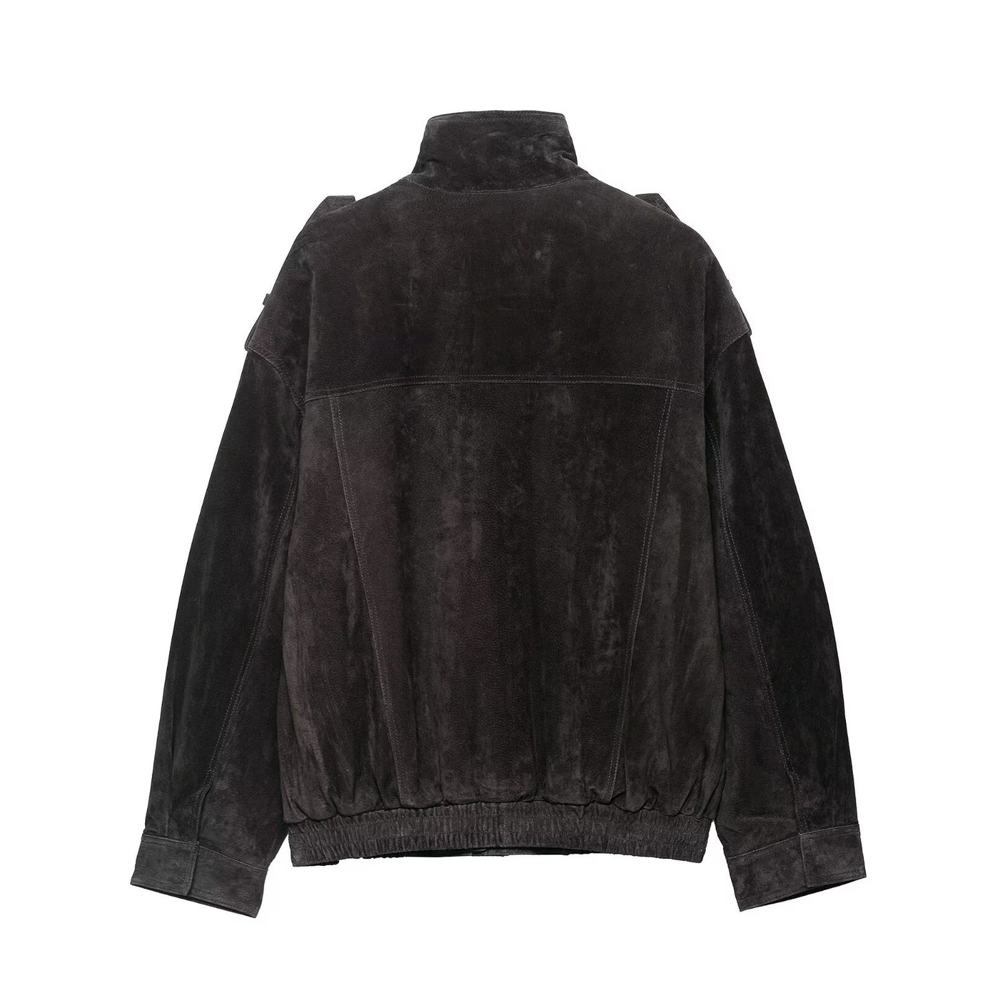 Suede textured leather jacket