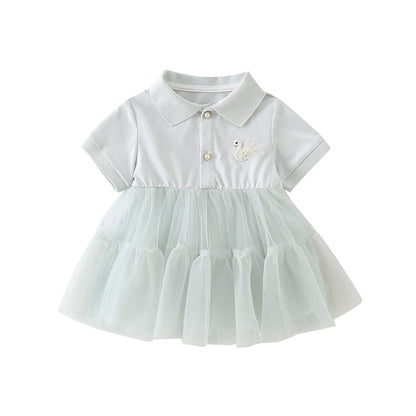 Infant Dress Floral Mesh Romper for Baby Girls First