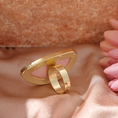 Korean Version Of The Niche Design Ins Style Irregular Agate Resin Ring Female Opening Adjustable