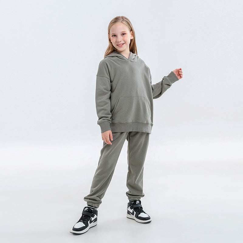Kinder effen katoenen joggingpak unisex