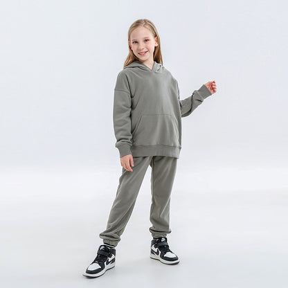 Kinder effen katoenen joggingpak unisex