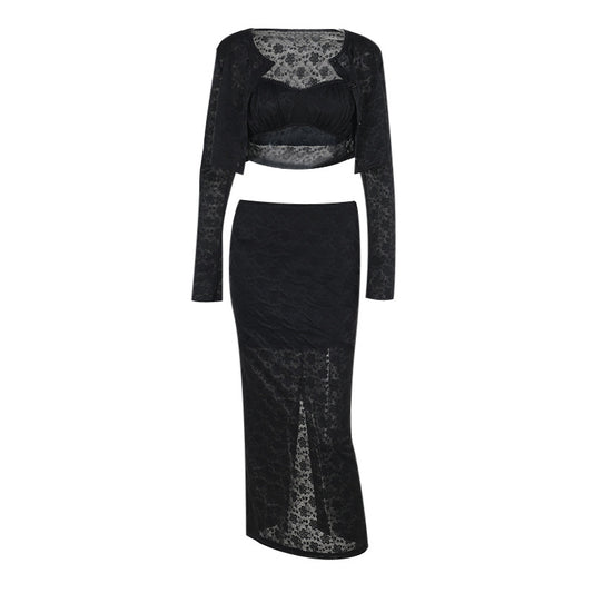 Sexy slim lace three piece set for women