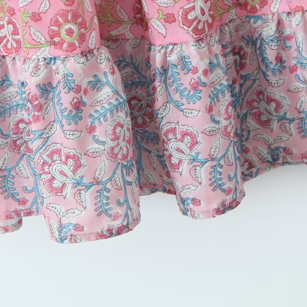 Gebloemde mini-jurk met ruches in casual stijl