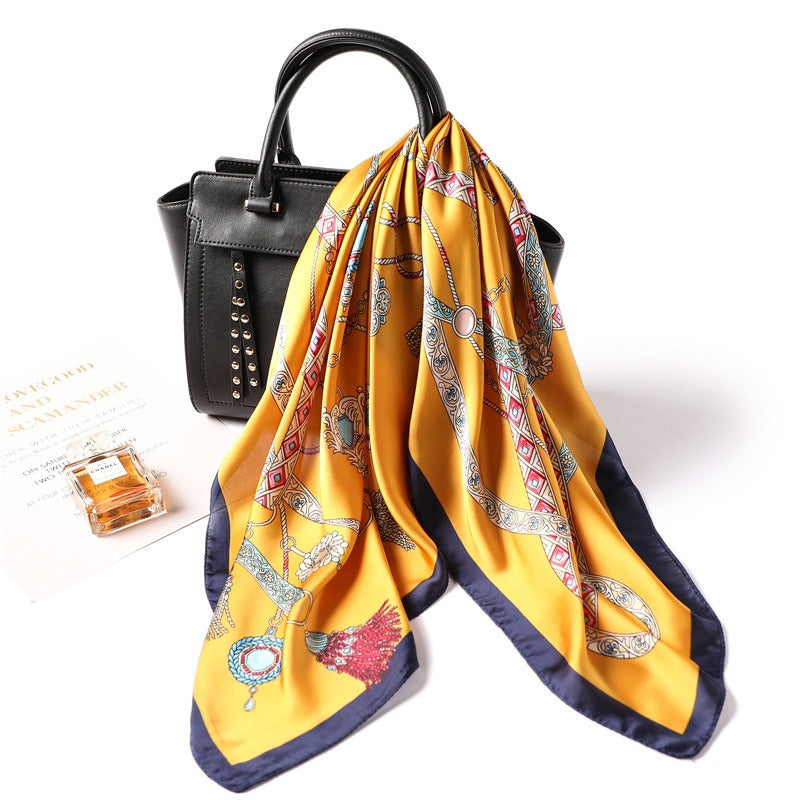 Celebrity internet celebrity same style scarf women's square 70x70cm scarf neck decoration versatile autumn and winter scarf cha