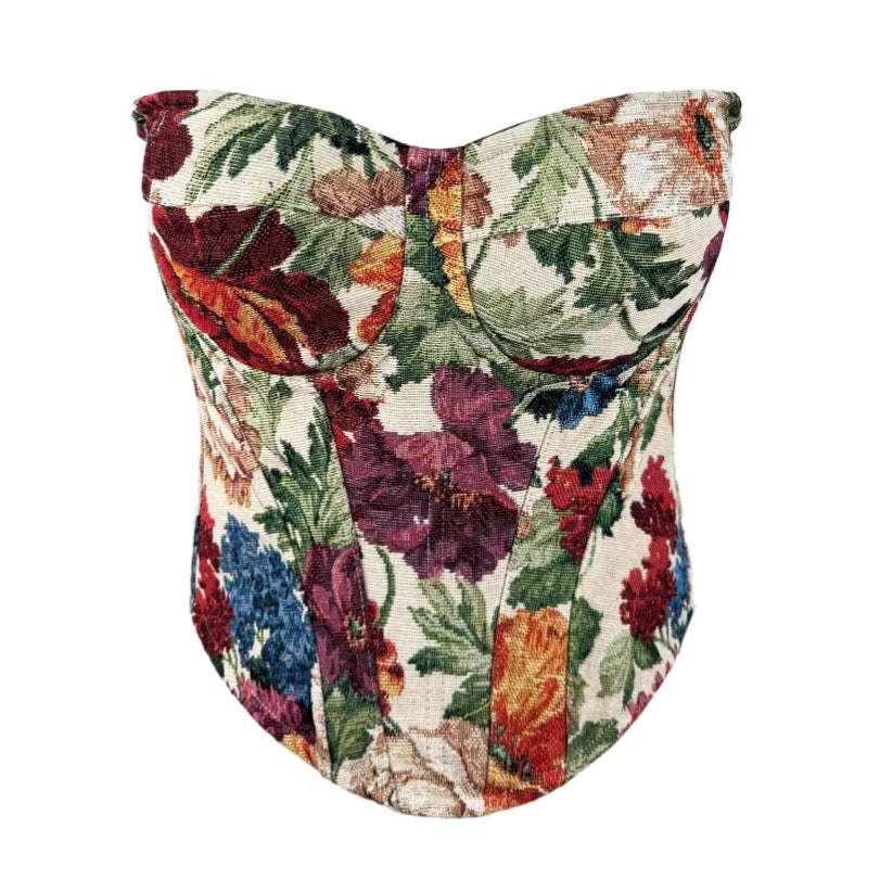 Sexy Strapless Top with Built-in Pads Vintage Palace Style Boned Bustier