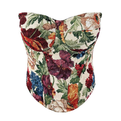 Sexy Strapless Top with Built-in Pads Vintage Palace Style Boned Bustier