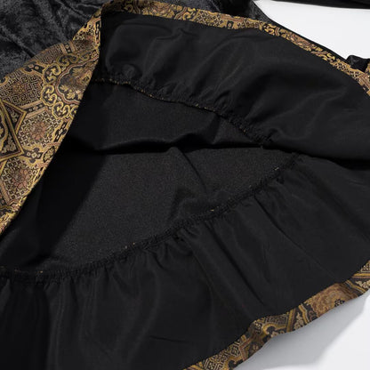 Elegant round neck long sleeved patchwork velvet top