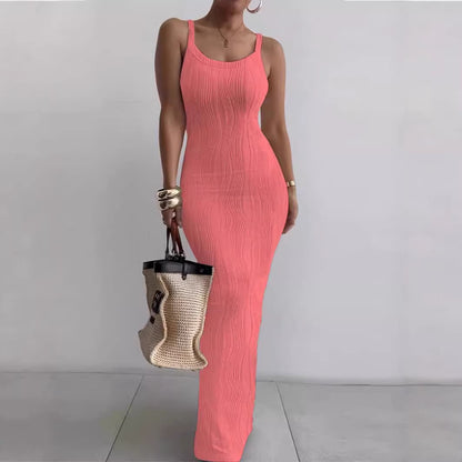 Summer Women's Fitted Sleeveless Elegant Long Dress Bodycon Dress