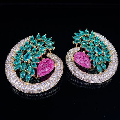 Stevige luxe oorbellen bezet met micro-zirconia van topkwaliteit