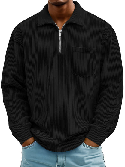 Zipper long sleeved pullover top