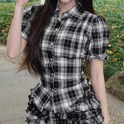 Bubble sleeve shirt top